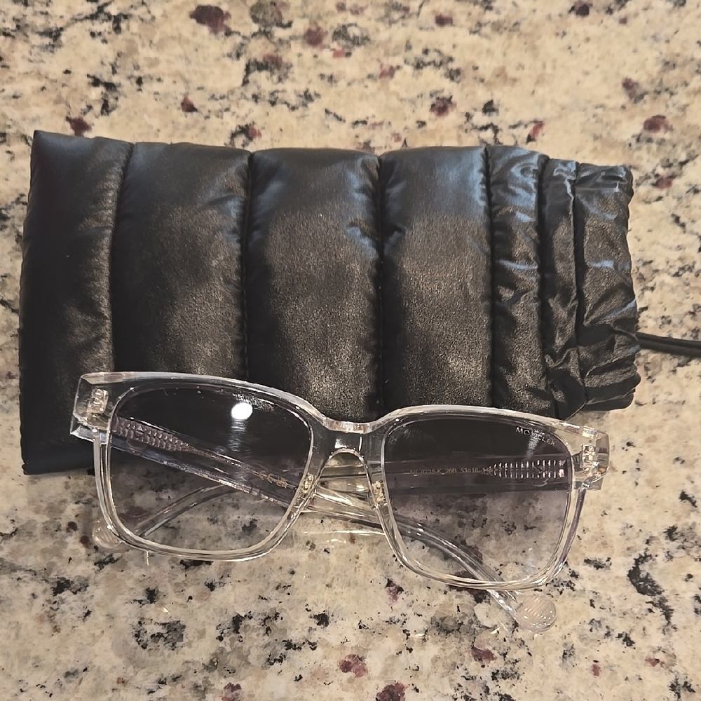 Moncler Clear Frame Sunglasses with Black Pouch